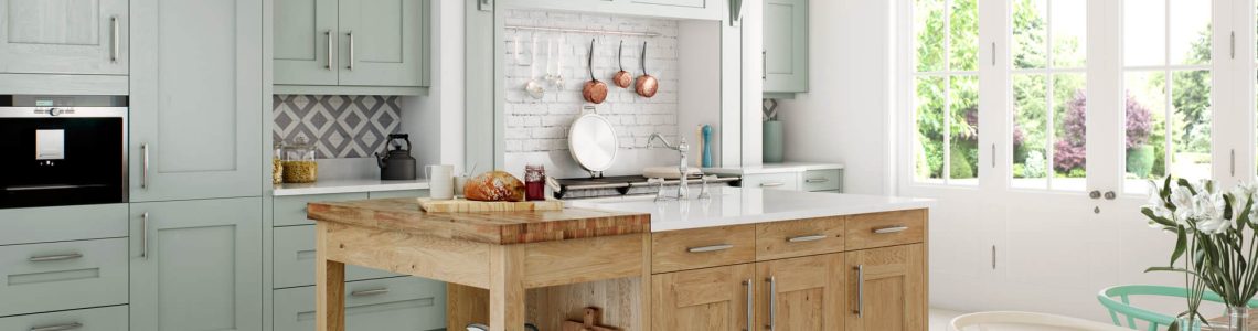 Traditional Country Light Blue Kitchen